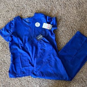 Cherokee Royal Blue Medical Scrub Top and Pants